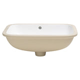 Retti Rectangular 515mm x 375mm Under-Counter Basin with Overflow, Gloss White
