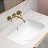 Retti Rectangular 515mm x 375mm Under-Counter Basin with Overflow, Gloss White