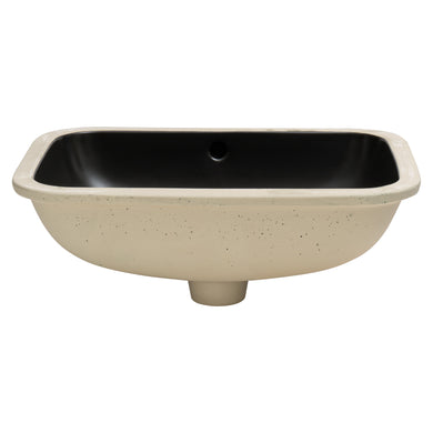 Retti Rectangular 515mm x 375mm Under-Counter Basin with Overflow, Matte Black