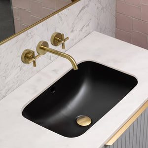 Retti Rectangular 515mm x 375mm Under-Counter Basin with Overflow, Matte Black