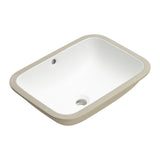 Retti Rectangular 515mm x 375mm Under-Counter Basin with Overflow, Matte White