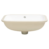 Retti Rectangular 515mm x 375mm Under-Counter Basin with Overflow, Matte White