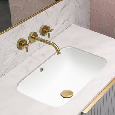 Retti Rectangular 515mm x 375mm Under-Counter Basin with Overflow, Matte White