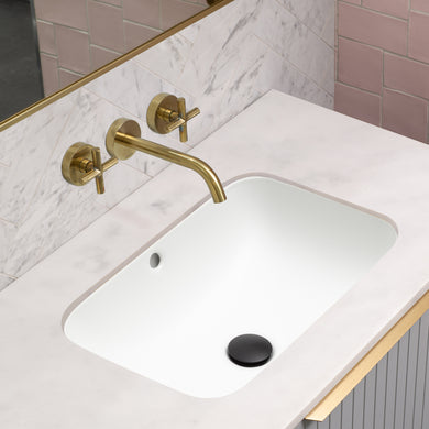 Retti Rectangular 515mm x 375mm Under-Counter Basin with Overflow, Matte White