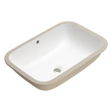 Retti Rectangular 585mm x 390mm Under-Counter Basin with Overflow, Gloss White