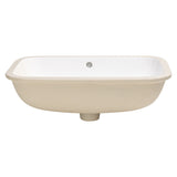 Retti Rectangular 585mm x 390mm Under-Counter Basin with Overflow, Gloss White