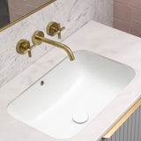 Retti Rectangular 585mm x 390mm Under-Counter Basin with Overflow, Gloss White