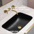 Retti Rectangular 585mm x 390mm Under-Counter Basin with Overflow, Matte Black