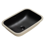 Retti Rectangular 585mm x 390mm Under-Counter Basin with Overflow, Matte Black