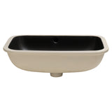 Retti Rectangular 585mm x 390mm Under-Counter Basin with Overflow, Matte Black