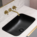 Retti Rectangular 585mm x 390mm Under-Counter Basin with Overflow, Matte Black