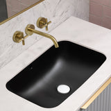 Retti Rectangular 585mm x 390mm Under-Counter Basin with Overflow, Matte Black