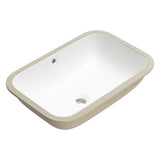 Retti Rectangular 585mm x 390mm Under-Counter Basin with Overflow, Matte White