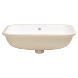 Retti Rectangular 585mm x 390mm Under-Counter Basin with Overflow, Matte White