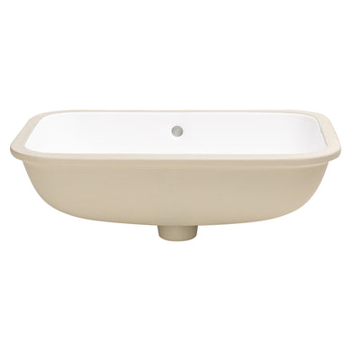 Retti Rectangular 585mm x 390mm Under-Counter Basin with Overflow, Matte White