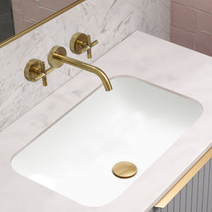 Retti Rectangular 585mm x 390mm Under-Counter Basin with Overflow, Matte White