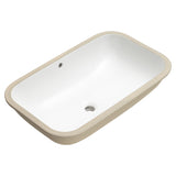 Retti Rectangular 695mm x 420mm Under-Counter Basin with Overflow, Gloss White