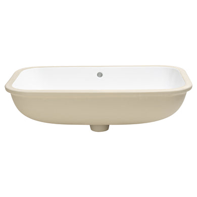 Retti Rectangular 695mm x 420mm Under-Counter Basin with Overflow, Gloss White