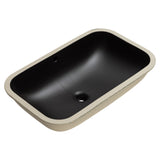 Retti Rectangular 695mm x 420mm Under-Counter Basin with Overflow, Matte Black