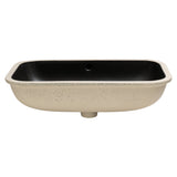 Retti Rectangular 695mm x 420mm Under-Counter Basin with Overflow, Matte Black