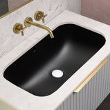 Retti Rectangular 695mm x 420mm Under-Counter Basin with Overflow, Matte Black