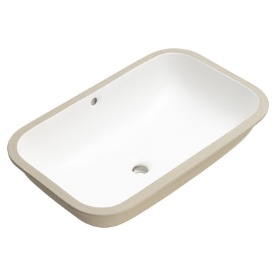 Retti Rectangular 695mm x 420mm Under-Counter Basin with Overflow, Matte White