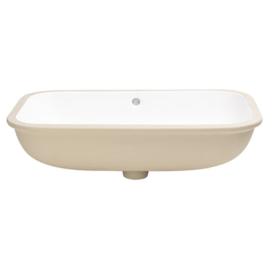 Retti Rectangular 695mm x 420mm Under-Counter Basin with Overflow, Matte White
