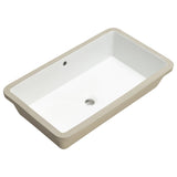 Retti Rectangular 700mm x 400mm Under-Counter Basin with Overflow, Gloss White