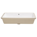 Retti Rectangular 700mm x 400mm Under-Counter Basin with Overflow, Gloss White