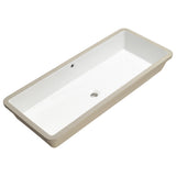 Retti Rectangular 1000mm x 420mm Under-Counter Basin with Overflow, Gloss White