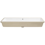 Retti Rectangular 1000mm x 420mm Under-Counter Basin with Overflow, Gloss White