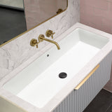 Retti Rectangular 1000mm x 420mm Under-Counter Basin with Overflow, Gloss White