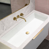 Retti Rectangular 1000mm x 420mm Under-Counter Basin with Overflow, Gloss White