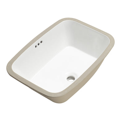 Riri Oblong 570mm x 395mm Under-Counter Basin with Overflow, Gloss White