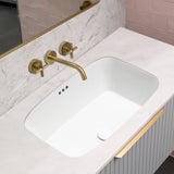 Riri Oblong 610mm x 405mm Under-Counter Basin with Overflow, Gloss White