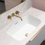 Riri Oblong 610mm x 405mm Under-Counter Basin with Overflow, Gloss White