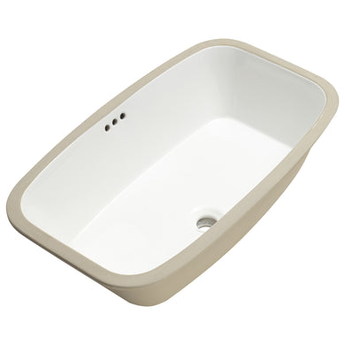 Riri Oblong 710mm x 415mm Under-Counter Basin with Overflow, Gloss White