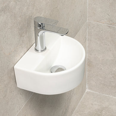 Petite Arch 303mm x 255mm Hand Wash Wall Hung Basin, Matte White