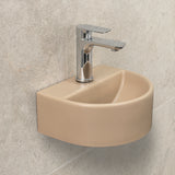 Petite Arch 303mm x 255mm Hand Wash Wall Hung Basin, Matte Cappuccino