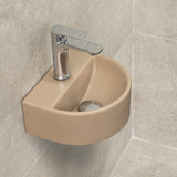 Petite Arch 303mm x 255mm Hand Wash Wall Hung Basin, Matte Cappuccino