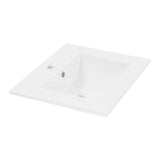 Una 600mm Vanity Top with Single Integrated Sink and Overflow, Gloss White