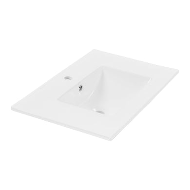 Una 750mm Vanity Top with Single Integrated Sink and Overflow, Gloss White