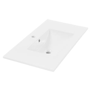 Una 900mm Vanity Top with Single Integrated Sink and Overflow, Gloss White