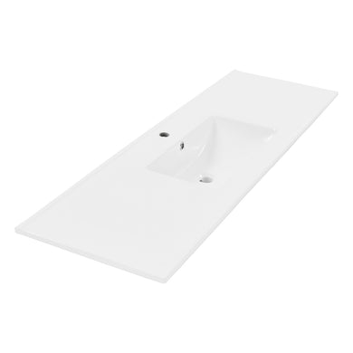 Una 1500mm Vanity Top with Single Integrated Sink and Overflow, Gloss White