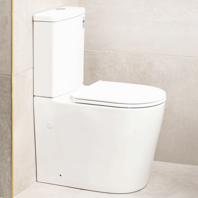 Tiffalo Rimless Back to Wall Toilet Suite, Gloss White