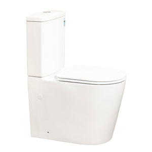 Tiffalo Rimless Back to Wall Toilet Suite, Gloss White