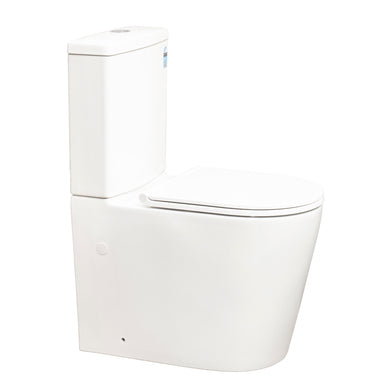 Tiffalo Rimless Back to Wall Toilet Suite, Gloss White
