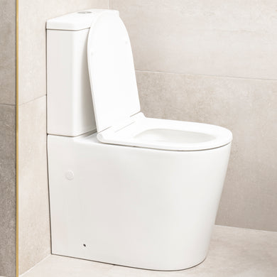 Tiffalo Rimless Back to Wall Toilet Suite, Gloss White