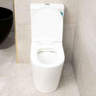 Tiffalo Rimless Back to Wall Toilet Suite, Gloss White