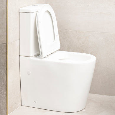 Tiffalo Rimless Back to Wall Toilet Suite, Gloss White